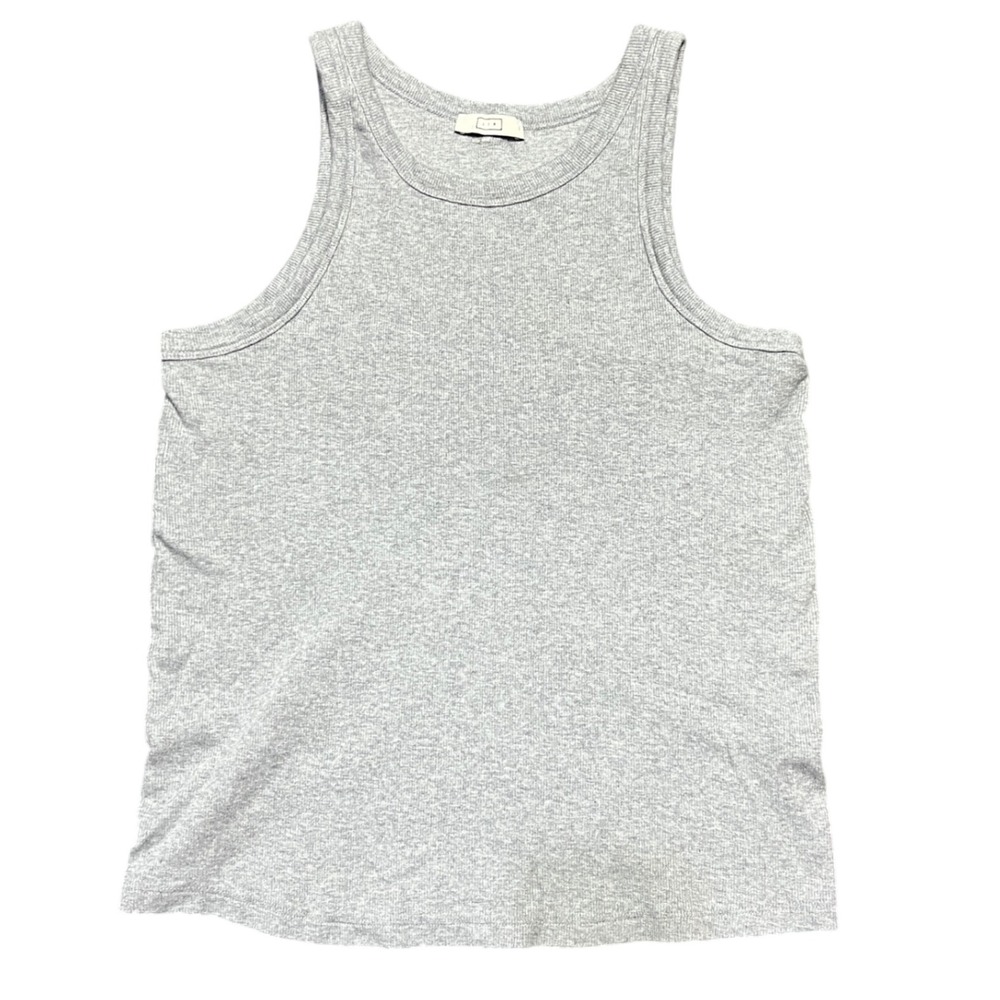 AYR Ribbed Tank Top‎ XL Gray Sleeveless Crew Neck Casual Pima Cotton